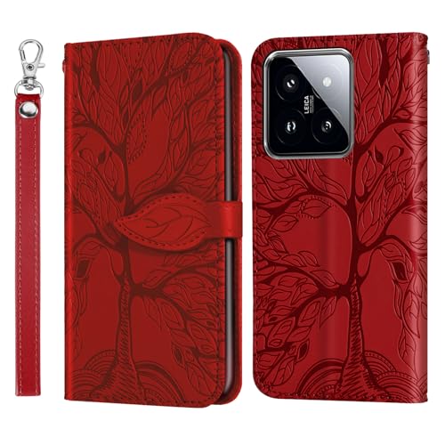 Vkooer Handyhülle für Xiaomi 14T Pro 5G PU Leder Klapp Schutzhülle Flip Case Brieftasche Hülle Magnetisch Handytasche mit Standfunktion Kartenfächer für Xiaomi Redmi 14T Pro 5G - Rot Vkooer Handyhülle für Xiaomi 14T Pro 5G PU Leder Klapp Schutzhülle Flip Case Brieftasche Hülle Magnetisch Handytasche mit Standfunktion Kartenfächer für Xiaomi Redmi 14T Pro 5G - Rot von Vkooer