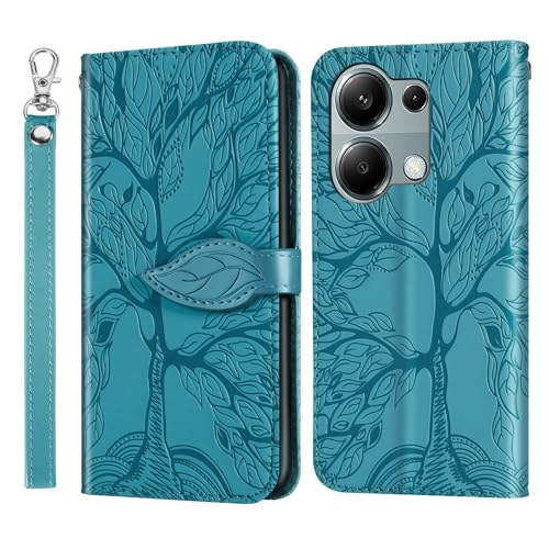 Vkooer Handyhülle für Xiaomi Redmi Note 13 Pro 4G (Nicht für 5G) PU Leder Klapp Schutzhülle Flip Case Brieftasche Hülle Magnetisch Handytasche mit Kartenfächer für Redmi Note 13 Pro 4G - Türkis von Vkooer