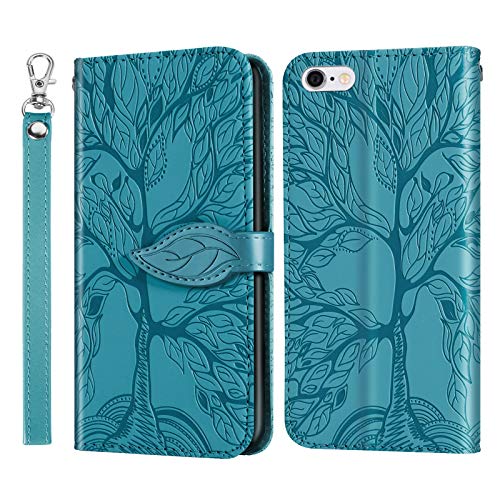 Vkooer Handyhülle für iPhone 5 / 5S / SE (2016) Hülle PU Leder Schutzhülle Flip Brieftasche Case Cover mit Tasche Magnetschnalle Standfunktion Klapphülle für iPhone 5/5S/SE 2016, Türkis von Vkooer