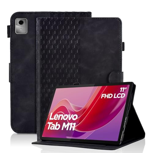 Vkooer Hülle für Lenovo Tab M11 (TB330) 11 Zoll 2024 Schutzhülle [Auto Schlaf/Wach Funktion] Premium PU Ledertasche mit Multi-Viewing Standfunction - Schwarz von Vkooer