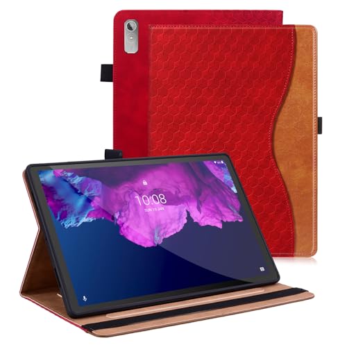 Vkooer Hülle für Lenovo Tab P11 2nd Gen 11,5 Zoll 2022 Schutzhülle (TB-350FU/350XU) PU Ledertasche Folio Cover Case mit Kartentasche für Lenovo Tab P11 Gen 2 - Rot von Vkooer