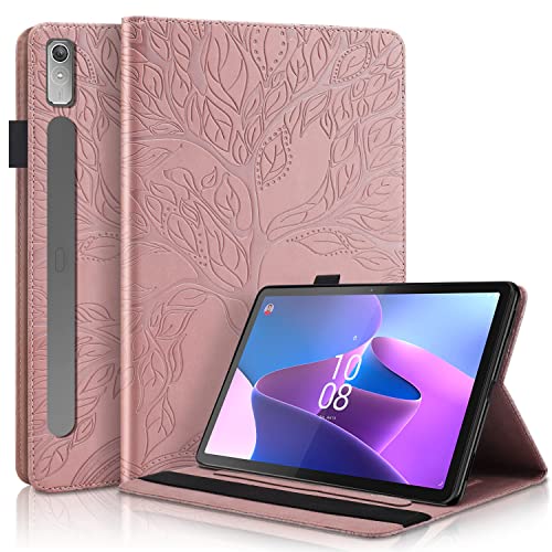 Vkooer Hülle für Lenovo Tab P11 Pro 2nd 2022/ Pad Pro 2022 (11,2 Zoll) PU Leder Schutzhülle Folio Flip Case Tablethülle mit Standfunktion Kartentasche Stifthalter, Roségold von Vkooer