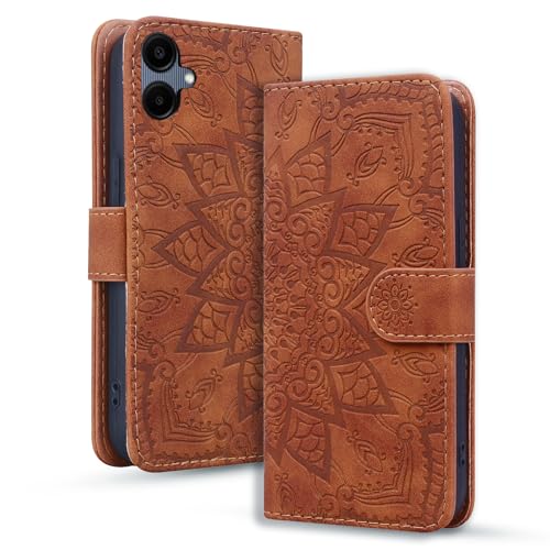 Vkooer Hülle für Samsung Galaxy A06 Handyhülle PU Leder Schutzhülle Flip Brieftasche Mandala Case Phone Cover mit Tasche Standfunction Magnetische Klapphülle für Samsung A06, Braun Vkooer Hülle für Samsung Galaxy A06 Handyhülle PU Leder Schutzhülle Flip Brieftasche Mandala Case Phone Cover mit Tasche Standfunction Magnetische Klapphülle für Samsung A06, Braun von Vkooer