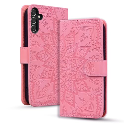 Vkooer Hülle für Samsung Galaxy A16 Handyhülle PU Leder Schutzhülle Flip Brieftasche Mandala Case Phone Cover mit Tasche Standfunction Magnetische Klapphülle für Samsung A16, Rosa Vkooer Hülle für Samsung Galaxy A16 Handyhülle PU Leder Schutzhülle Flip Brieftasche Mandala Case Phone Cover mit Tasche Standfunction Magnetische Klapphülle für Samsung A16, Rosa von Vkooer