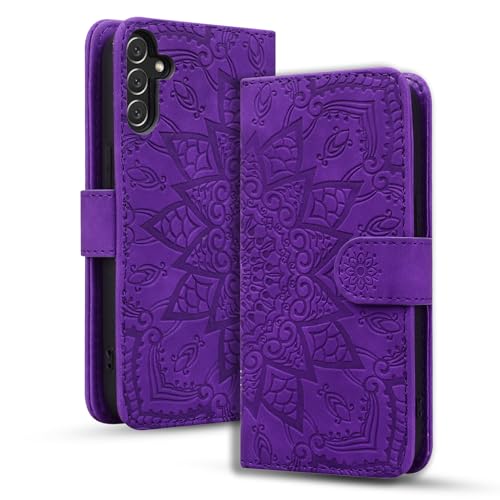 Vkooer Hülle für Samsung Galaxy A16 Handyhülle PU Leder Schutzhülle Flip Brieftasche Mandala Case Phone Cover mit Tasche Standfunction Magnetische Klapphülle für Samsung A16, Violett Vkooer Hülle für Samsung Galaxy A16 Handyhülle PU Leder Schutzhülle Flip Brieftasche Mandala Case Phone Cover mit Tasche Standfunction Magnetische Klapphülle für Samsung A16, Violett von Vkooer