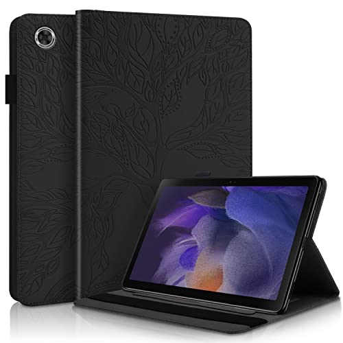 Vkooer Hülle für Samsung Galaxy Tab A8 10,5 Zoll 2021 Schutzhülle SM-X200 / X205 PU Leder Folio Cover Case Ständhülle mit Kartentasche Lebensbaum Hülle für Galaxy Tab A8 2021 Tablette, Schwarz von Vkooer