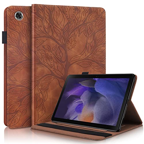 Vkooer Hülle für Samsung Galaxy Tab A9 Plus 11 Zoll 2023 Tablette Schutzhülle SM-X210/X215/X216 PU Leder Folio Cover Case mit Kartentasche Lebensbaum Hülle, Braun von Vkooer