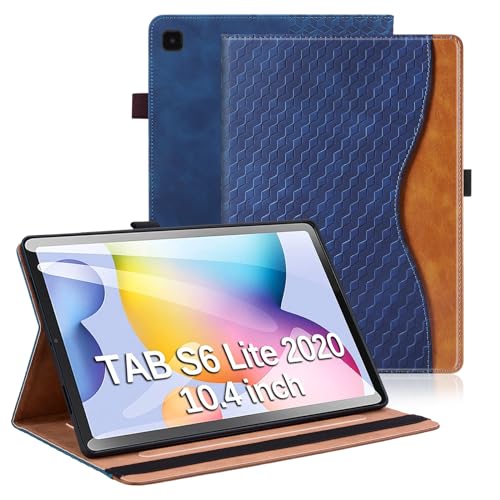 Vkooer Hülle für Samsung Galaxy Tab S6 Lite 10.4 Zoll 2022/2020 Schutzhülle SM-P610/P615 PU Leder Folio Cover mit Auto Schlaf/Aufwach für Samsung Tab S6 Lite Tasche Case- Marineblau von Vkooer