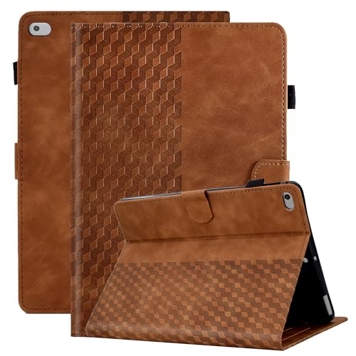 Vkooer Hülle für iPad 9.7 Zoll 2018/2017 (iPad 6./5. Generation) Schutzhülle PU Leder Folio Cover Case Würfel mit Stifthalter Kartentasche，auch für iPad Air 2/Air 1 Tablette, Braun von Vkooer