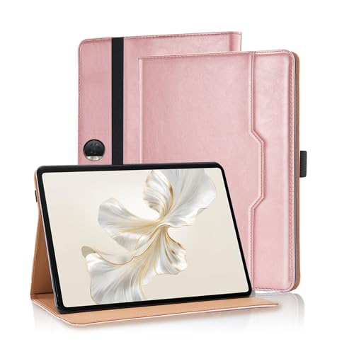 Vkooer Schutzhülle für Honor Pad 9, 12,1 Zoll (30,7 cm), 2024, PU-Leder, Folio-Hülle, Standfunktion, Schutzhülle mit Tasche und Stifthalter, für Honor Pad 9 12,1 Zoll (30,7 cm), Roségold von Vkooer