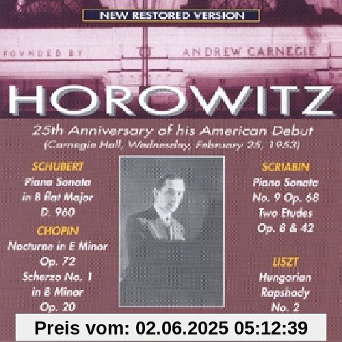 Horowitz - 25th Anniversary Of His American Debut von Vladimir Horowitz