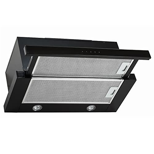 VLANO SLIDE Einbau-Dunstabzugshaube, 60cm, Schwarz, Touch Control, Fernbedienung, 685 m³/h, LED-Beleuchtung, 4 Leistungsstufen, Flachschirmhaube, ausziehbare Einbau-Dunstabzugshaube VLANO SLIDE Einbau-Dunstabzugshaube, 60cm, Schwarz, Touch Control, Fernbedienung, 685 m³/h, LED-Beleuchtung, 4 Leistungsstufen, Flachschirmhaube, ausziehbare Einbau-Dunstabzugshaube von Vlano
