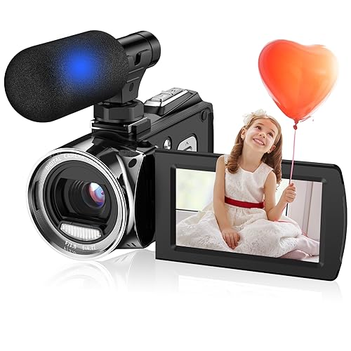 Digitaler Camcorder mit Mikrofon & SD-Karte, 36MP Foto/4K-Videorecorder, Videokamera Anfänger für Kinder/Studenten/Jugendliche von Vmotal