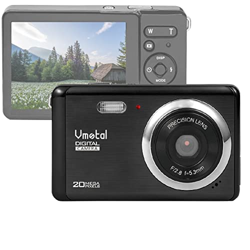 Vmotal GDC80X2 Kompakte Digitalkamera mit 8X Digitalzoom / 20 MP/FHD Kompaktkamera / 2,8" TFT LCD Bildschirm Kamera für Kinder/ältere Menschen (Schwarz) von Vmotal