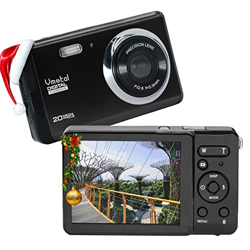 Vmotal GDC80X2 Mini Compact Digitalkamera 20MP 1080P FHD TFT LCD Bildschirm Kamera für Kinder/Anfänger/ältere Menschen (Schwarz & Schwarz) von Vmotal