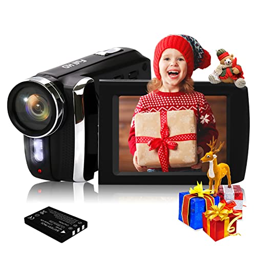 Vmotal HG8250 Digital Video Camcorder 1080P 24MP FHD 270 Grad drehbare Bildschirm Videokamera für Kinder/Jugendliche/Studenten/Anfänger/ältere Menschen Geschenk von Vmotal