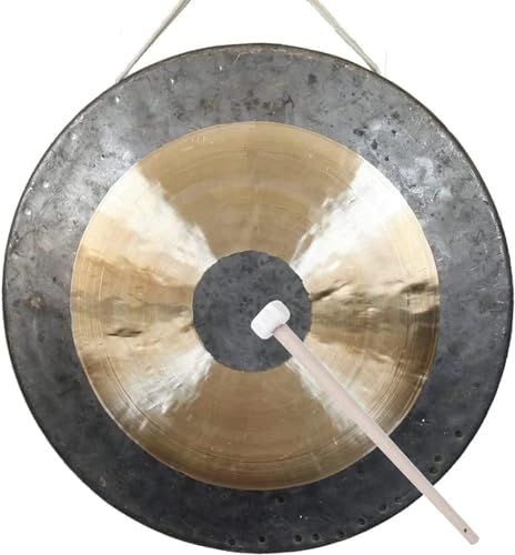 Tam Tam Gong Holz Chau Gong mit Holztrommelstöcken und traditionellem, chinesischem Chau Gong, Schlagzeuger Feng Shui Gongs für großes Lied(35cm) von Vnook