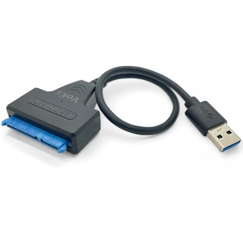 VoKs USB 3.0 zu SATA Adapter Kabel Festplatten mit UASP Support für 2.5 Zoll HDD SSD Festplatte, Externes Kabel, Port, Konverter Festplatten-Adapter von VoKs