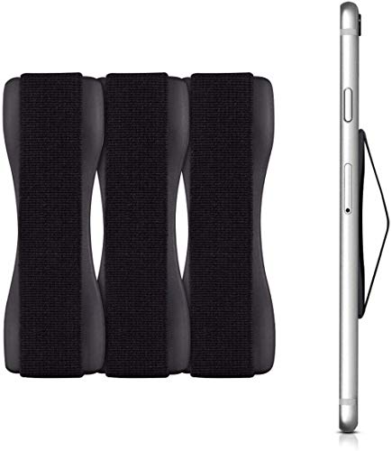 VOARGE 3 Pcs Premium Smartphone Finger Halterung Selbstklebender Handy Griff, Smartphonehalter, Selfie Handyhalter, Handy Halter Griff Halterung Einhandbedienung Handyhalter, Schwarz von Voarge