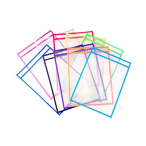 Voarge 10 Stück Abwischbare Durchsichtige Hüllen, PVCTransparent Dry Erase Dateitasche Wiederverwendbare löschbare Taschen Sleeves, für Büro und Schule, 35.5×25.5 cm von Voarge