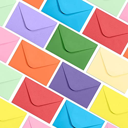 Voarge 100 Stück Mini-Briefumschläge, bunte Umschläge, Blanko-Umschläge, niedliche Materialien für Hochzeiten und Geburtstage (10 Farben), 11,5 x 8 cm von Voarge