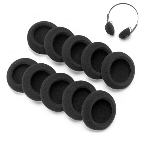 Voarmaks Universelle Schaumstoff-Ohrpolster, 55 mm, 2,17 Zoll, 5 Paar, hochwertige 4–5 mm Dicke hochdichte Schaumstoff-Ohrpolster für Kopfhörer für Musik, Gaming, Büro- und Callcenter-Headsets von Voarmaks