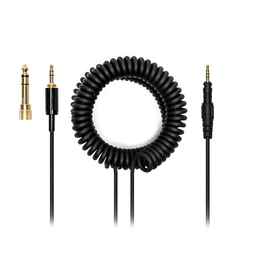 Voarmaks 4-polige lange Schritte Audio-DJ-Kabel, Kabelstecker, kompatibel mit Pioneer HDJ-X5 X7 S7 CUE1 Kopfhörer, verlängerte Spiralfeder DJ-Draht von Voarmaks