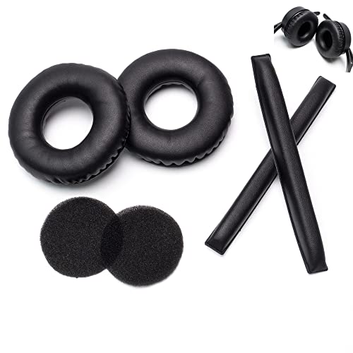 Voarmaks Regenbogenfarbene Ohrpolster, Kopfband, Kissen-Set, kompatibel mit Sennheiser HD25 HD250BT HD25-ll HD25S Il HMD25 Kopfhörer-Schaumstoff-Bezügen (Schwarz) von Voarmaks