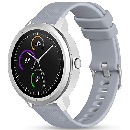 Vobafe Garmin Armband 20mm Kompatibel mit Vivoactive 3/Venu 2 Plus/Venu sq/Vivomove HR, Weiche Silikon Armbänder Sport Ersatzband für Garmin Fenix 7S/Forerunner 55/245/645 Music, Grau Vobafe Garmin Armband 20mm Kompatibel mit Vivoactive 3/Venu 2 Plus/Venu sq/Vivomove HR, Weiche Silikon Armbänder Sport Ersatzband für Garmin Fenix 7S/Forerunner 55/245/645 Music, Grau von Vobafe