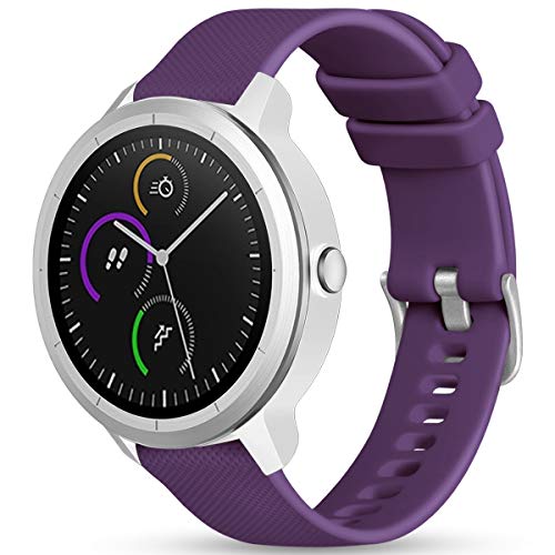 Vobafe Garmin Armband 20mm Kompatibel mit Vivoactive 3/Venu 2 Plus/Venu sq/Vivomove HR, Weiche Silikon Armbänder Sport Ersatzband für Garmin Fenix 7S/Forerunner 55/245/645 Music, Pflaume Vobafe Garmin Armband 20mm Kompatibel mit Vivoactive 3/Venu 2 Plus/Venu sq/Vivomove HR, Weiche Silikon Armbänder Sport Ersatzband für Garmin Fenix 7S/Forerunner 55/245/645 Music, Pflaume von Vobafe