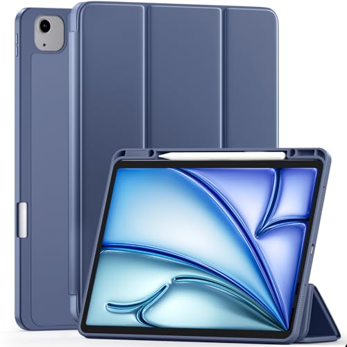 Vobafe Hülle für iPad Air 13 Zoll Hülle 2025 2024 M3 M2/iPad Pro 12.9 2022/2021(6./5. Generation), TPU Flexible Rückseite mit Stifthalter, Unterstützung Pencil Pencil Aufladung, Kiefern GrünBlau grau von Vobafe