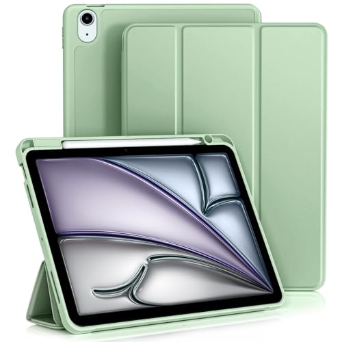 Vobafe Hülle für iPad Air 11 Zoll 2025/2024 M3/M2, iPad Air 5 4 Generation(2022/2020, 10,9 Zoll,5./4.), Flexibler TPU-Rückdecke mit mit Stifthalter, Auto Schlafen/Wachen, Matcha Grün von Vobafe