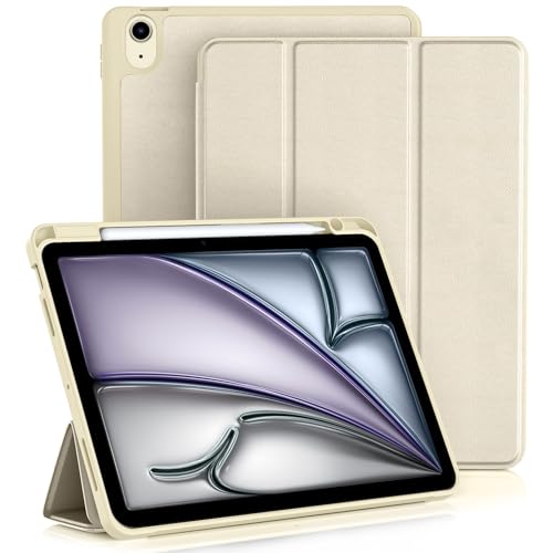 Vobafe Hülle für iPad Air 11 Zoll 2025/2024 M3/M2, iPad Air 5 4 Generation(2022/2020, 10,9 Zoll,5./4.), Flexibler TPU-Rückdecke mit mit Stifthalter, Auto Schlafen/Wachen, Polarstern von Vobafe