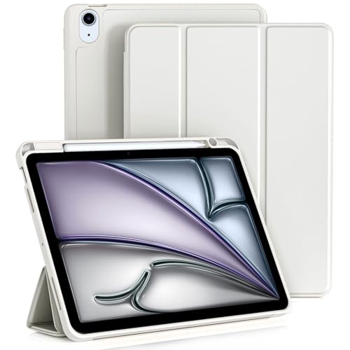 Vobafe Hülle für iPad Air 11 Zoll 2025/2024 M3/M2, iPad Air 5 4 Generation(2022/2020, 10,9 Zoll,5./4.), Flexibler TPU-Rückdecke mit mit Stifthalter, Auto Schlafen/Wachen, Sternengrau von Vobafe