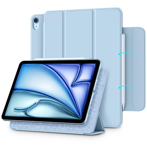 Vobafe Magnetische Hülle Kompatibel mit iPad Air 5 Generation Hülle 2022/iPad Air 4 Generation Hülle 2020 10.9 Zoll/iPad Pro 11 2018, Magnet Schutzhülle Unterstützt 2. Gen Aufladen-Himmel Blau von Vobafe