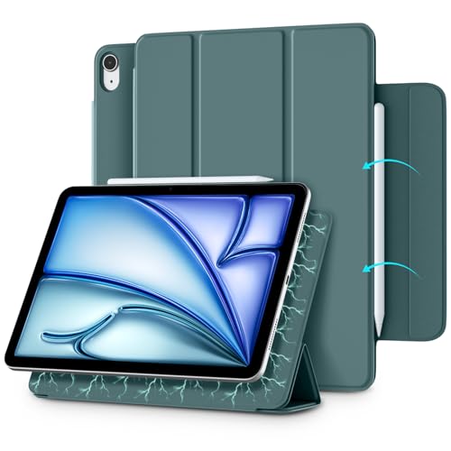 Vobafe Magnetische Hülle Kompatibel mit iPad Air 5 Generation Hülle 2022/iPad Air 4 Generation Hülle 2020 10.9 Zoll/iPad Pro 11 2018, Magnet Schutzhülle Unterstützt 2. Gen Aufladen-Kiefern Grün von Vobafe