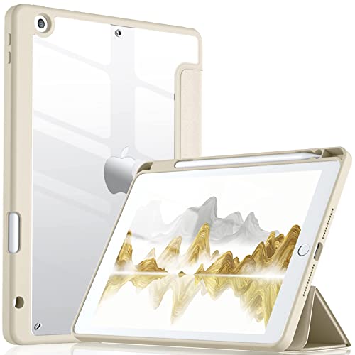 Vobafe Transparentes Hülle für iPad 9 8 7 Generation 10,2 Zoll (2021/2020/2019 Modell) mit Stifthalter, Stoßfeste Schutzhülle mit Klare Rückseitenschale, Polarstern von Vobafe