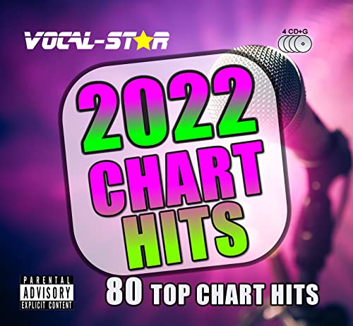 Vocal-Star 2022 Karaoke Chart Hits Disc Set inkl. 80 Top Songs, geliefert auf 4 CDG Karaoke Discs, Karaoke CDs mit Worten von Vocal-Star