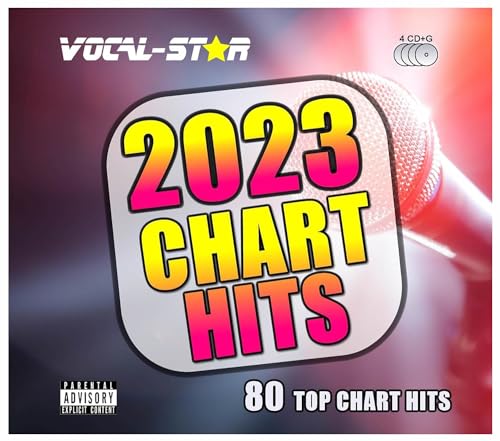 Vocal-Star 2023 Karaoke Hits CD Disc Set mit Worten - 80 Songs 4 CDG Discs neueste Chart-Hits von Vocal-Star