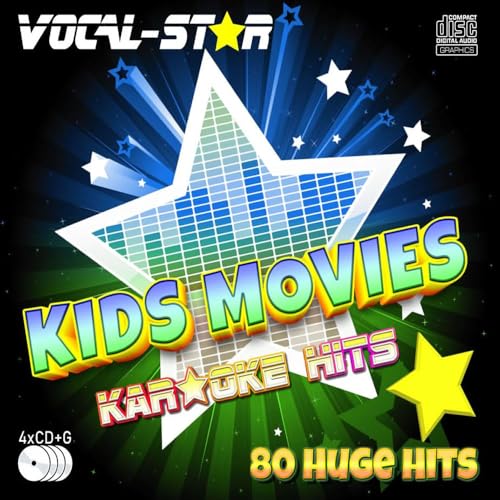 Vocal-Star Kids Movies Karaoke Disc Set 6 CDG CD+G Discs mit 140 Songs (70 mit Leadgesang) aus beliebten Disney-Filmen von Vocal-Star