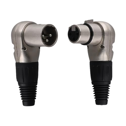Vocdikficy 1 Paar 3-Poliger XLR-Stecker/Buchse, Mikrofonkabel, Rechtwinkliger 90-Grad-Audiokabelstecker für Lautsprechersysteme Vocdikficy 1 Paar 3-Poliger XLR-Stecker/Buchse, Mikrofonkabel, Rechtwinkliger 90-Grad-Audiokabelstecker für Lautsprechersysteme von Vocdikficy