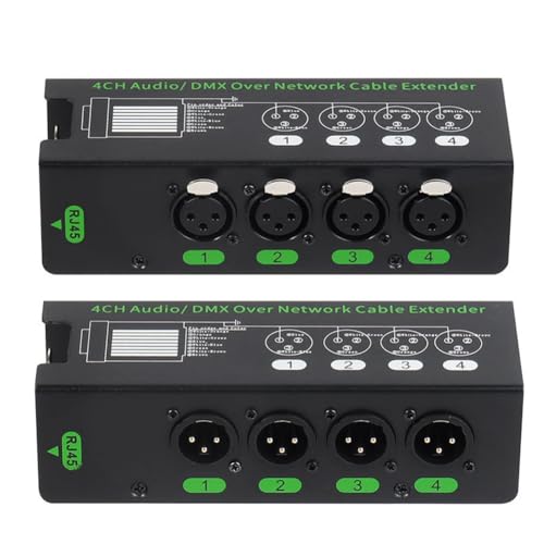 Vocdikficy 1 Paar 4-Kanal 3-Poliger Audio-/-Über-Netzwerkkabel-Extender DMX512-Netzwerksignal-Extender XLR auf RJ45-Adapter, 1 Stecker + 1 Buchse Vocdikficy 1 Paar 4-Kanal 3-Poliger Audio-/-Über-Netzwerkkabel-Extender DMX512-Netzwerksignal-Extender XLR auf RJ45-Adapter, 1 Stecker + 1 Buchse von Vocdikficy