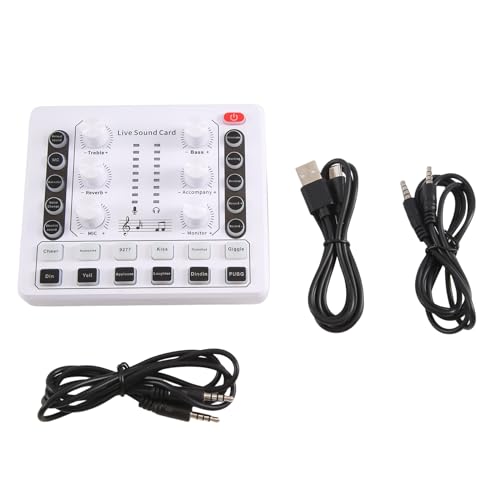 Vocdikficy 1 Stück M8 Audio-Interface Podcast-Ausrüstung Caster Weißes Tragbares Podcast-Produktionsstudio mit Premium-Mikrofon-Vorverstärker von Vocdikficy