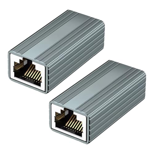 Vocdikficy 10 Gbit/S RJ45-Stecker Buchse auf Buchse Gigabit-Netzwerk-Extender für Cat8 Cat7 Cat6 Cat5 Ethernet-Kabeladapter 2 Stück von Vocdikficy