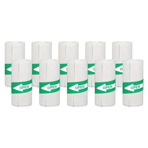 Vocdikficy 10 Stück Mini-Thermodrucker Aufkleberpapier Selbstklebende Etiketten Schwarz auf für Alle Drucker Bis zu 57 * 30mm von Vocdikficy
