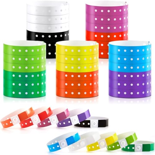 Vocdikficy 300 Stück Neon-Armbänder Aus Kunststoff, Vinyl-Armbänder, Armbänder, Plastikarmbänder, Armbänder, Mehrfarbig von Vocdikficy