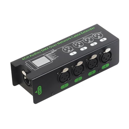 Vocdikficy 4CH 3-Poliger Audio-/-Über-Netzwerkkabel-Extender DMX512-Netzwerksignal-Extender XLR auf RJ45-Ethernet-Adapter XLR-Buchse von Vocdikficy