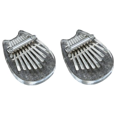 Vocdikficy 8-Tasten Mini Kalimba Regenbogen Transparent Kristall Kalimba Finger Klavier Instrument Katze von Vocdikficy