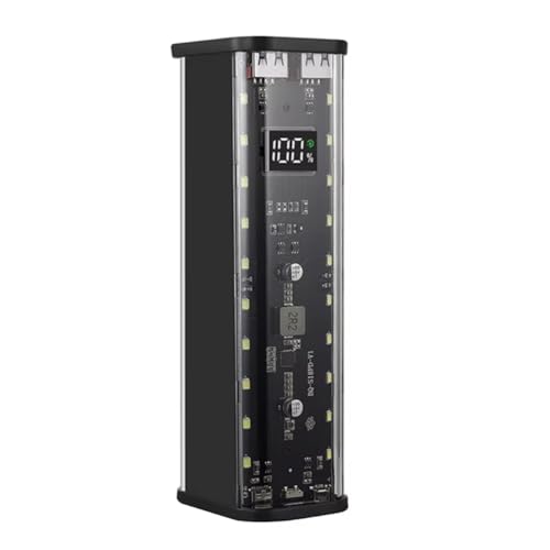 Vocdikficy DIY Stromquellen-Box 18650 Batteriehalter 8 Steckplätze, mit Hocheffizientem -Digitalanzeigebildschirm Schwarz von Vocdikficy