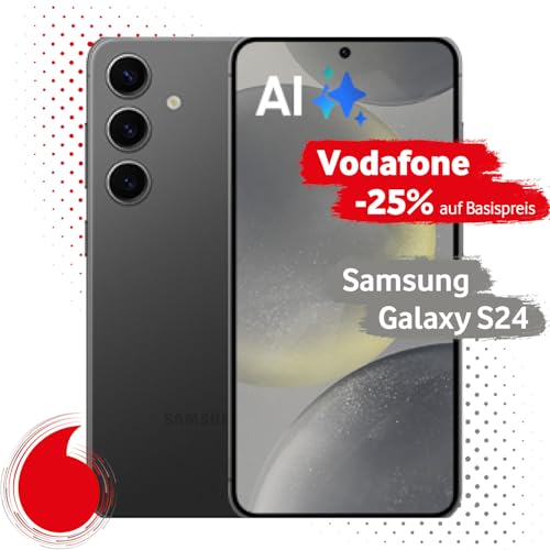Samsung Galaxy S24 mit Vodafone Vertrag | Aktion: 25% Basispreis-Rabatt | 24 Mon. Laufzeit | in Onyx Black | mit 128 GB Speicher von Vodafone